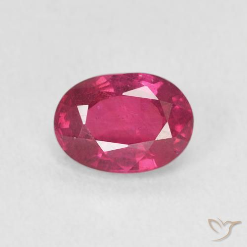 1.25ct طبيعي أحمر وردى ياقوت, بيضوي, قليلا جدا