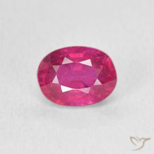 1.34ct طبيعي أحمر فاتح ياقوت, بيضوي, قليلا جدا