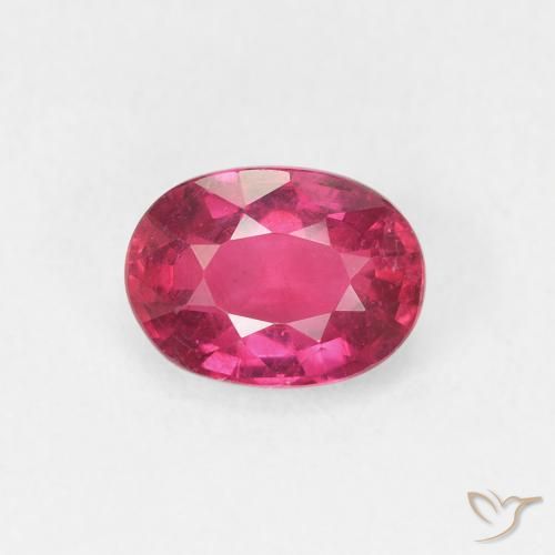 1.23ct طبيعي أحمر فاتح ياقوت, بيضوي, قليلا جدا