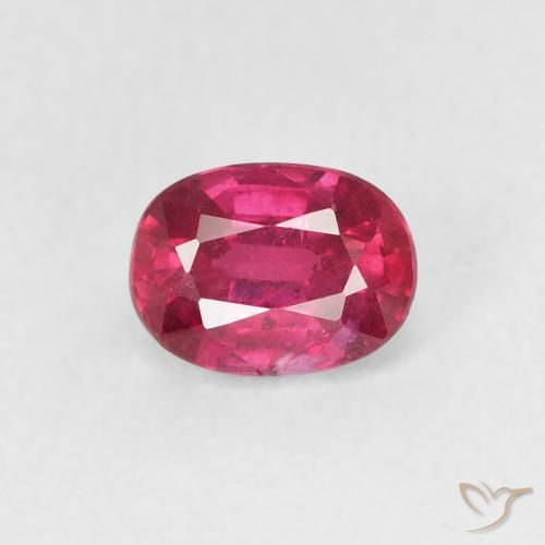 1.25ct طبيعي أحمر فاتح ياقوت, بيضوي, قليلا جدا