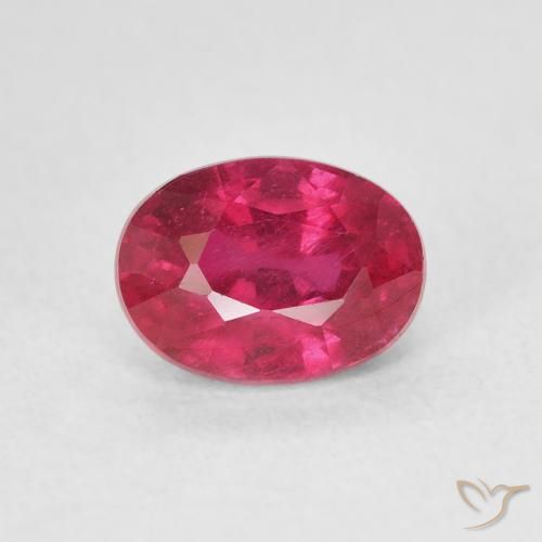 1.45ct طبيعي أحمر متوسط ياقوت, بيضوي, قليلا جدا