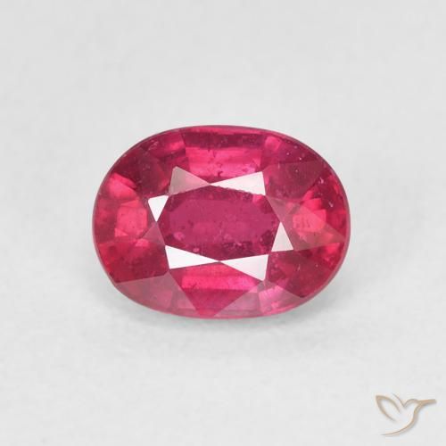 1.39ct طبيعي أحمر المربى ياقوت, بيضوي, قليلا جدا