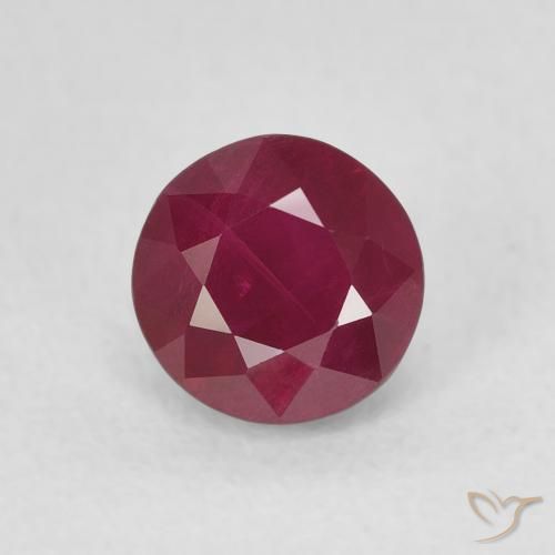 1.13ct طبيعي أحمر غامق ياقوت, دائري, VS-SI