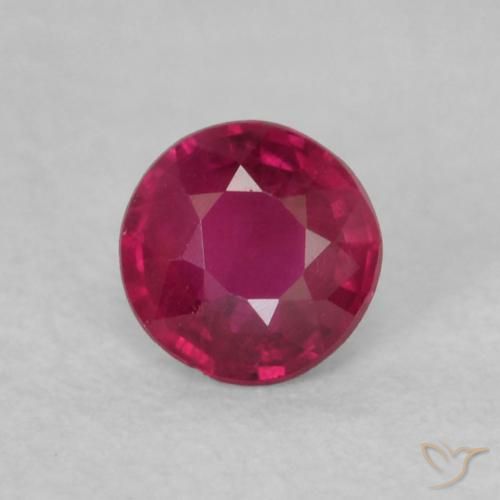 0.17ct طبيعي وردى محمر غامق ياقوت, دائري, قليلا جدا