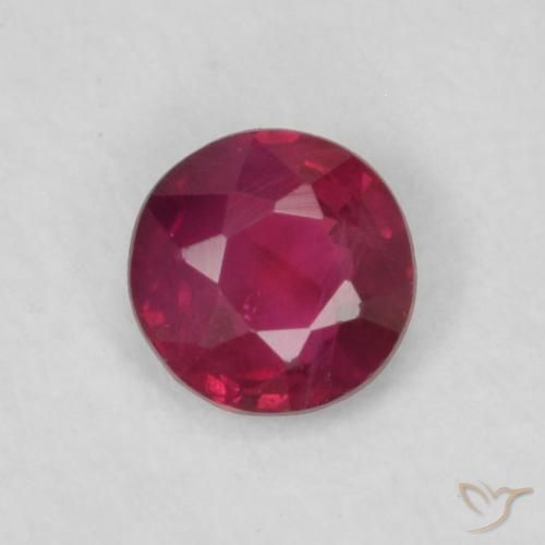 0.15ct طبيعي أحمر وردى ياقوت, دائري, قليلا جدا