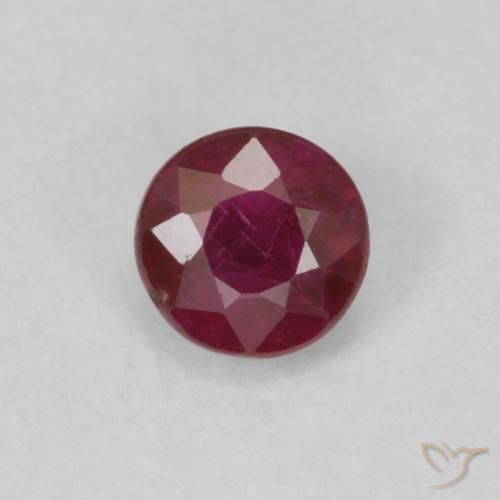 0.32ct طبيعي احمر غامق ياقوت, دائري, قليلا جدا
