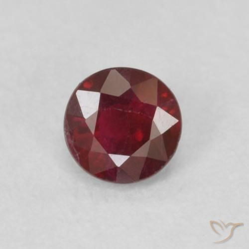 0.30ct طبيعي أحمر النبيذ ياقوت, دائري, SI