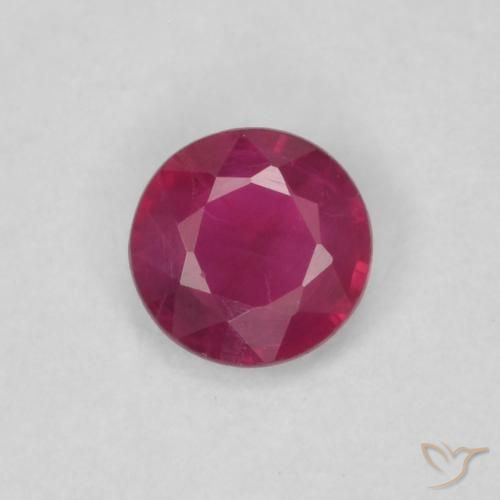 0.24ct طبيعي أحمر وردى ياقوت, دائري, SI