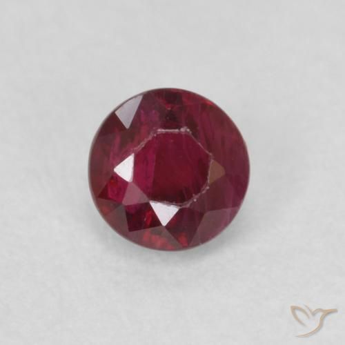 0.33ct طبيعي أحمر النبيذ ياقوت, دائري, قليلا جدا