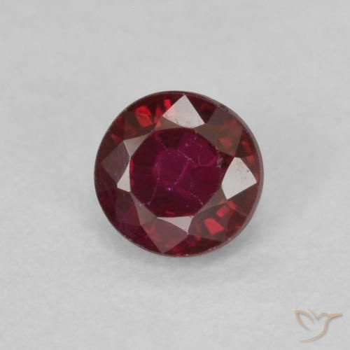 0.33ct طبيعي أحمر متوسط ياقوت, دائري, قليلا جدا