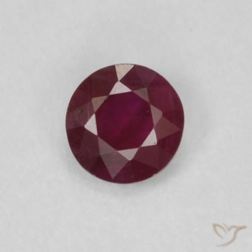 0.25ct طبيعي أحمر النبيذ ياقوت, دائري, قليلا جدا