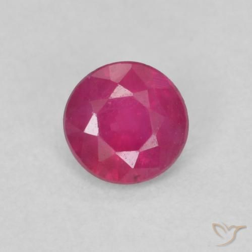 0.29ct طبيعي أحمر وردى ياقوت, دائري, قليلا جدا