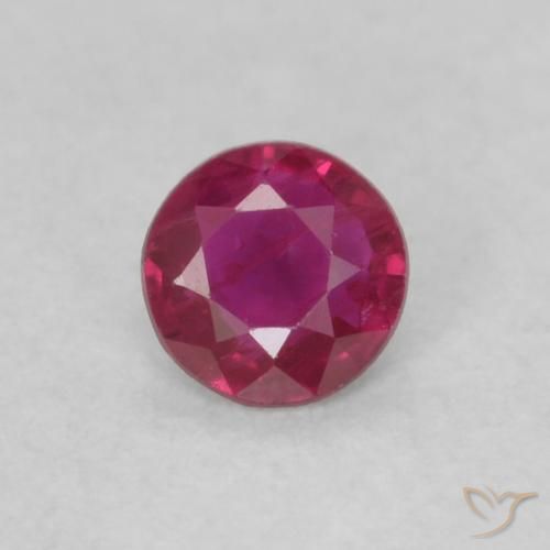0.16ct طبيعي أحمر وردى ياقوت, دائري, قليلا جدا