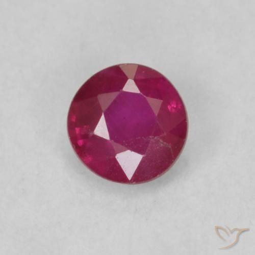 0.20ct طبيعي أحمر وردى ياقوت, دائري, قليلا جدا