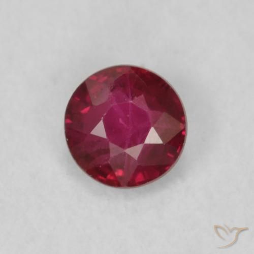 0.20ct طبيعي أحمر غامق ياقوت, دائري, قليلا جدا