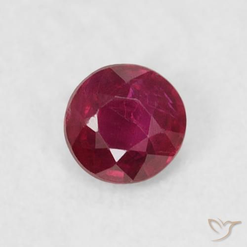 0.21ct طبيعي أحمر غامق ياقوت, دائري, قليلا جدا