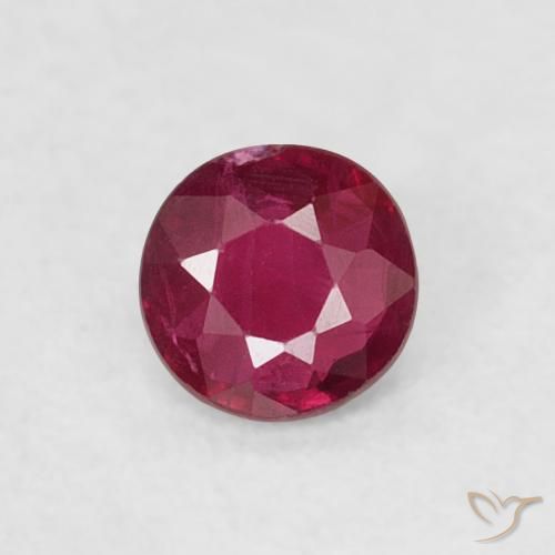 0.18ct طبيعي احمر غامق ياقوت, دائري, VS-SI