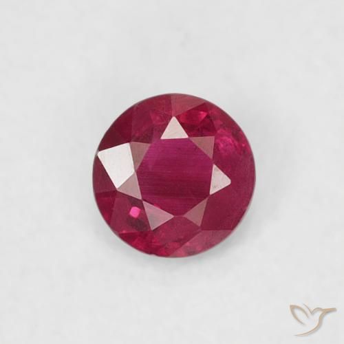 0.17ct طبيعي وردى محمر غامق ياقوت, دائري, قليلا جدا