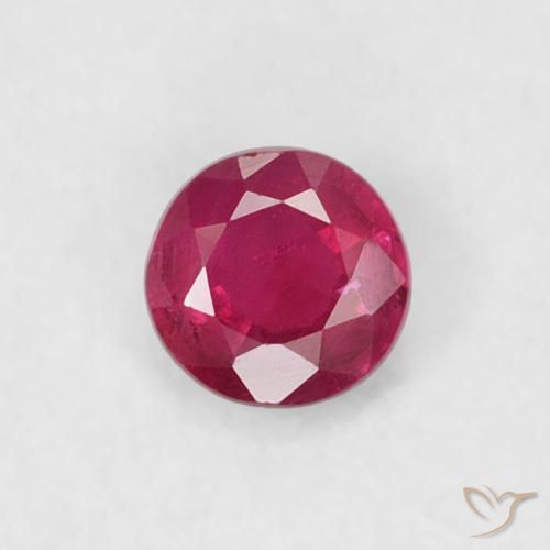 0.20ct طبيعي أحمر وردى ياقوت, دائري, SI