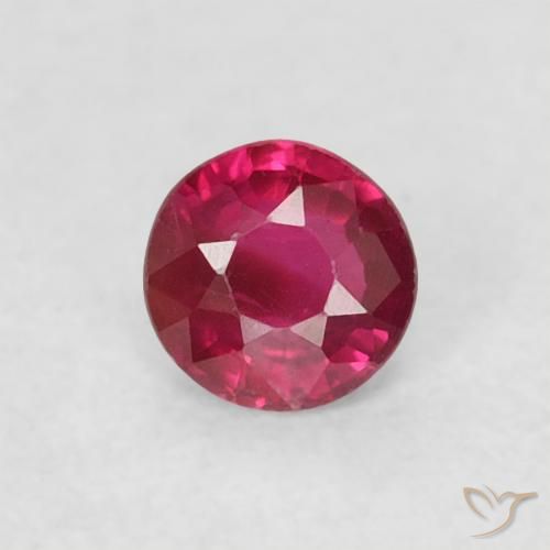 0.19ct طبيعي Medium Dark-Red ياقوت, دائري, قليلا جدا