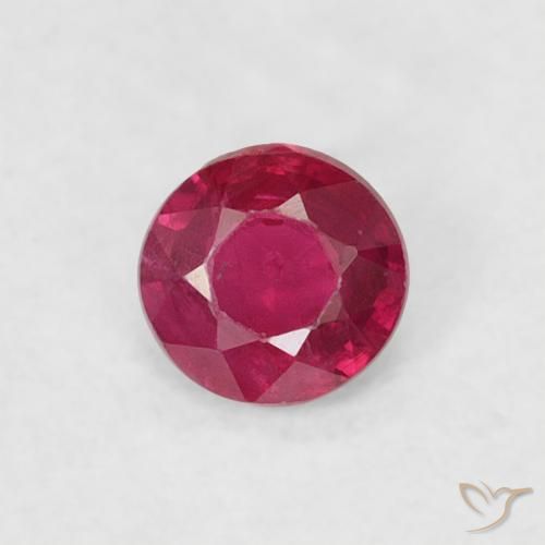 0.18ct طبيعي أحمر وردى ياقوت, دائري, VS-SI