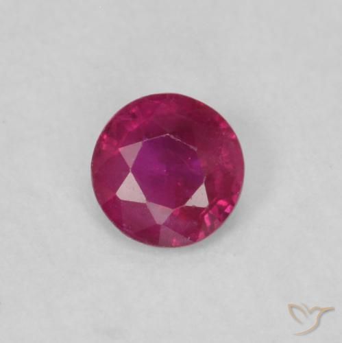 0.17ct طبيعي أحمر فاتح ياقوت, دائري, قليلا جدا
