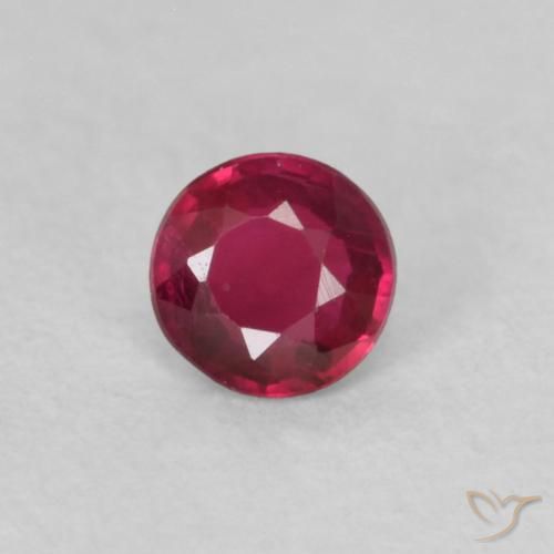 0.17ct طبيعي أحمر وردى ياقوت, دائري, قليلا جدا