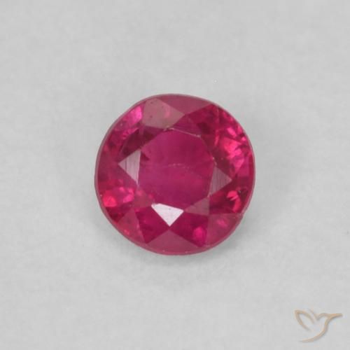 0.21ct طبيعي أحمر فاتح ياقوت, دائري, قليلا جدا