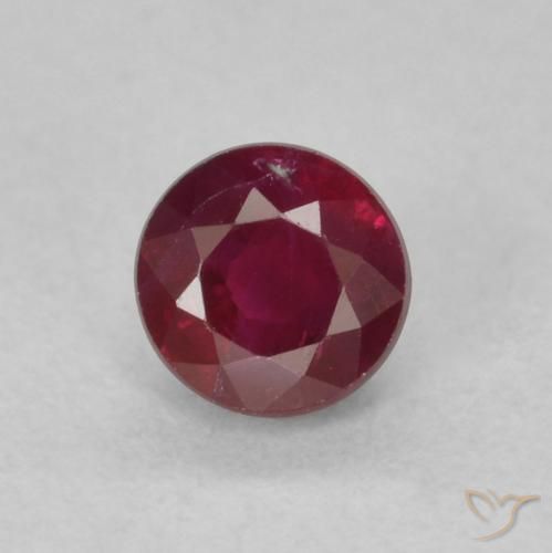 0.36ct طبيعي أحمر غامق ياقوت, دائري, SI