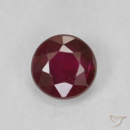 0.30ct طبيعي احمر غامق ياقوت, دائري, SI