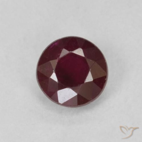 0.30ct طبيعي أحمر النبيذ ياقوت, دائري, SI