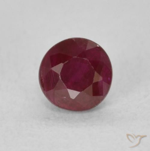 0.35ct طبيعي أحمر النبيذ ياقوت, دائري, SI