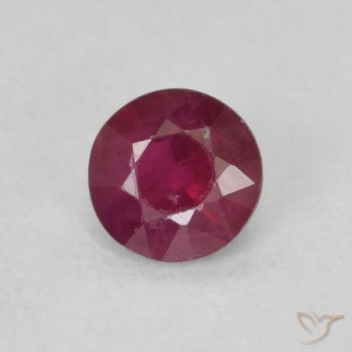 0.28ct طبيعي أحمر غامق ياقوت, دائري, SI