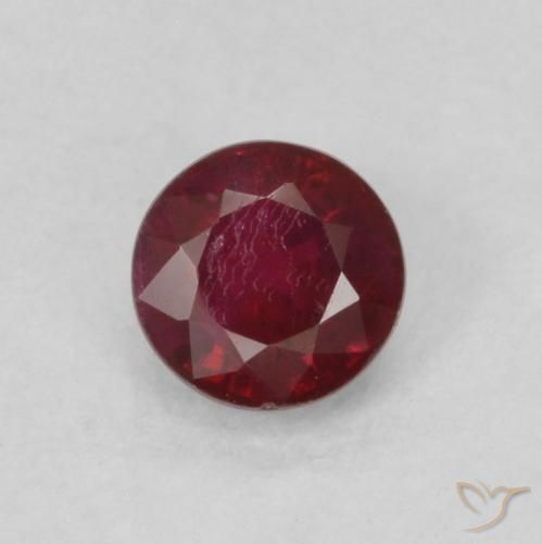 0.31ct طبيعي أحمر غامق ياقوت, دائري, SI