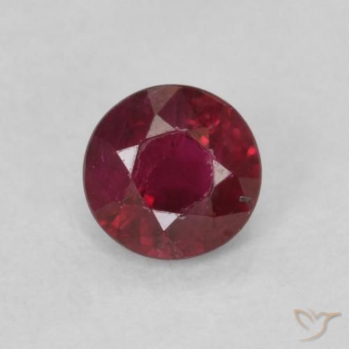 0.28ct طبيعي احمر غامق ياقوت, دائري, SI