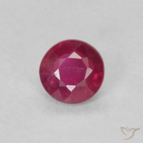 0.21ct طبيعي أحمر غامق ياقوت, دائري, قليلا جدا