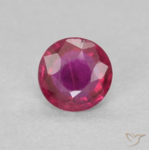 0.24ct طبيعي أحمر فاتح ياقوت, دائري, SI-I1