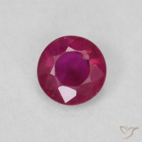 0.25ct طبيعي أحمر وردى ياقوت, دائري, SI-I1