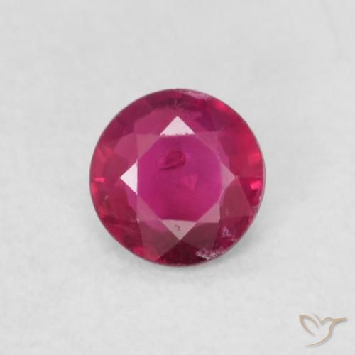 0.21ct طبيعي أحمر وردى ياقوت, دائري, SI-I1
