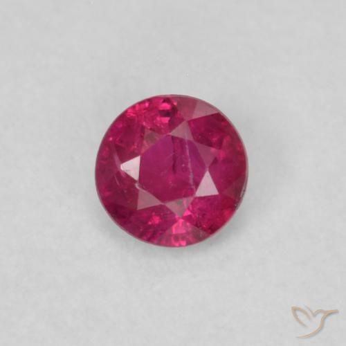 0.19ct طبيعي أحمر فاتح ياقوت, دائري, SI-I1
