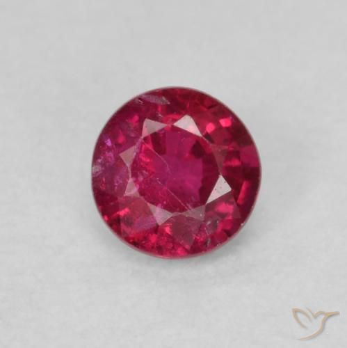 0.27ct طبيعي وردى محمر غامق ياقوت, دائري, SI-I1