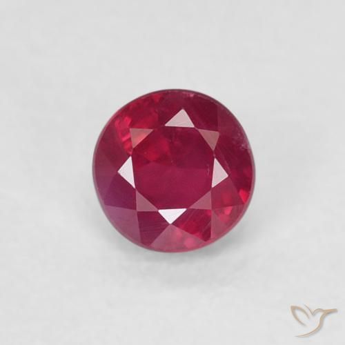 0.32ct طبيعي وردى محمر غامق ياقوت, دائري, SI-I1