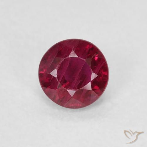0.33ct طبيعي أحمر النبيذ ياقوت, دائري, SI-I1