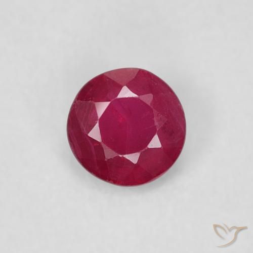0.24ct طبيعي Medium Dark-Red ياقوت, دائري, SI-I1