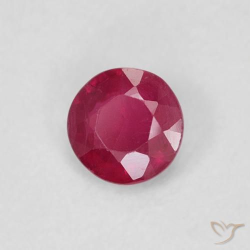 ياقوت Medium Dark-Red طبيعي، دائري، 0.24 قيراط، SI-I1