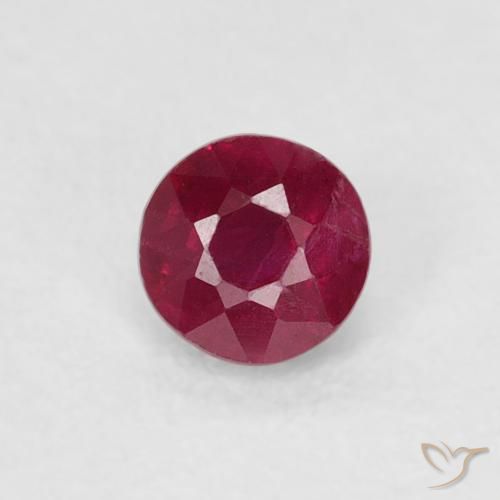 0.30ct طبيعي Medium Dark-Red ياقوت, دائري, SI-I1
