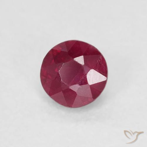 ياقوت Medium Dark-Red طبيعي، دائري، 0.30 قيراط، SI-I1