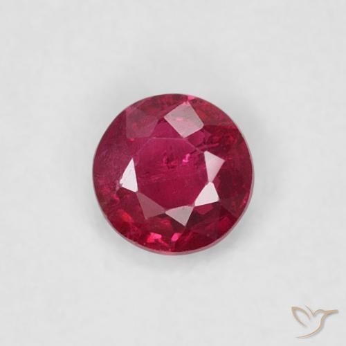 0.22ct طبيعي أحمر غامق ياقوت, دائري, SI-I1