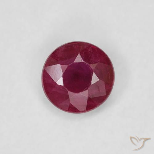 0.22ct طبيعي أحمر غامق ياقوت, دائري, SI-I1
