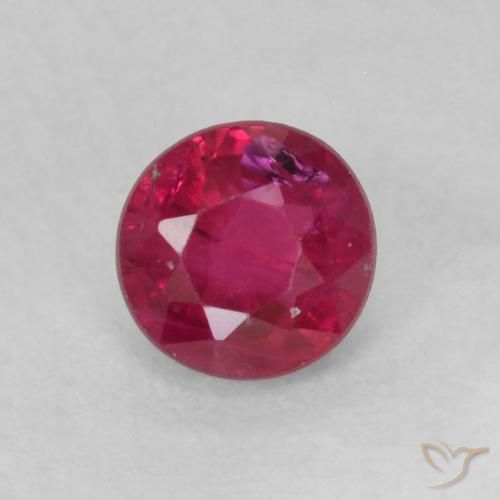 0.31ct طبيعي وردى محمر غامق ياقوت, دائري, SI-I1